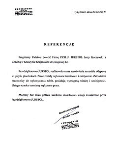 List referencyjny od Prosiaczek